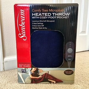 Sunbeam Heated Throw Blanket with Foot Pocket